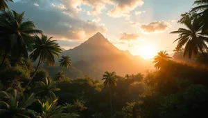 Tropical Sunset Paradise by the Beach