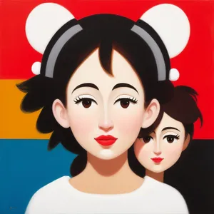 Cartoon Housewife Coquette Boy Child Shoulder Drawing
