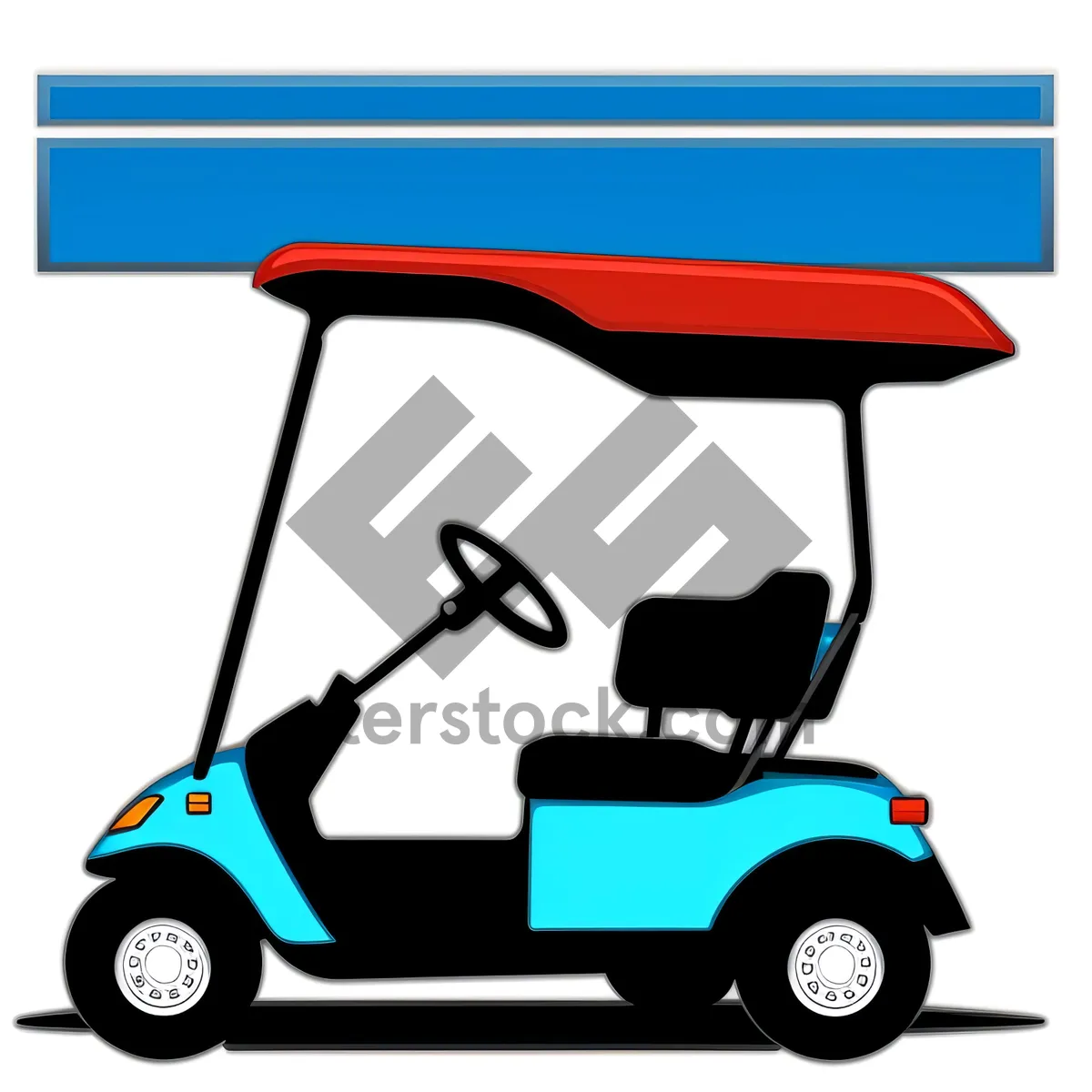 Picture of Golfer Cartoon Icon - Person Driving Golf Cart