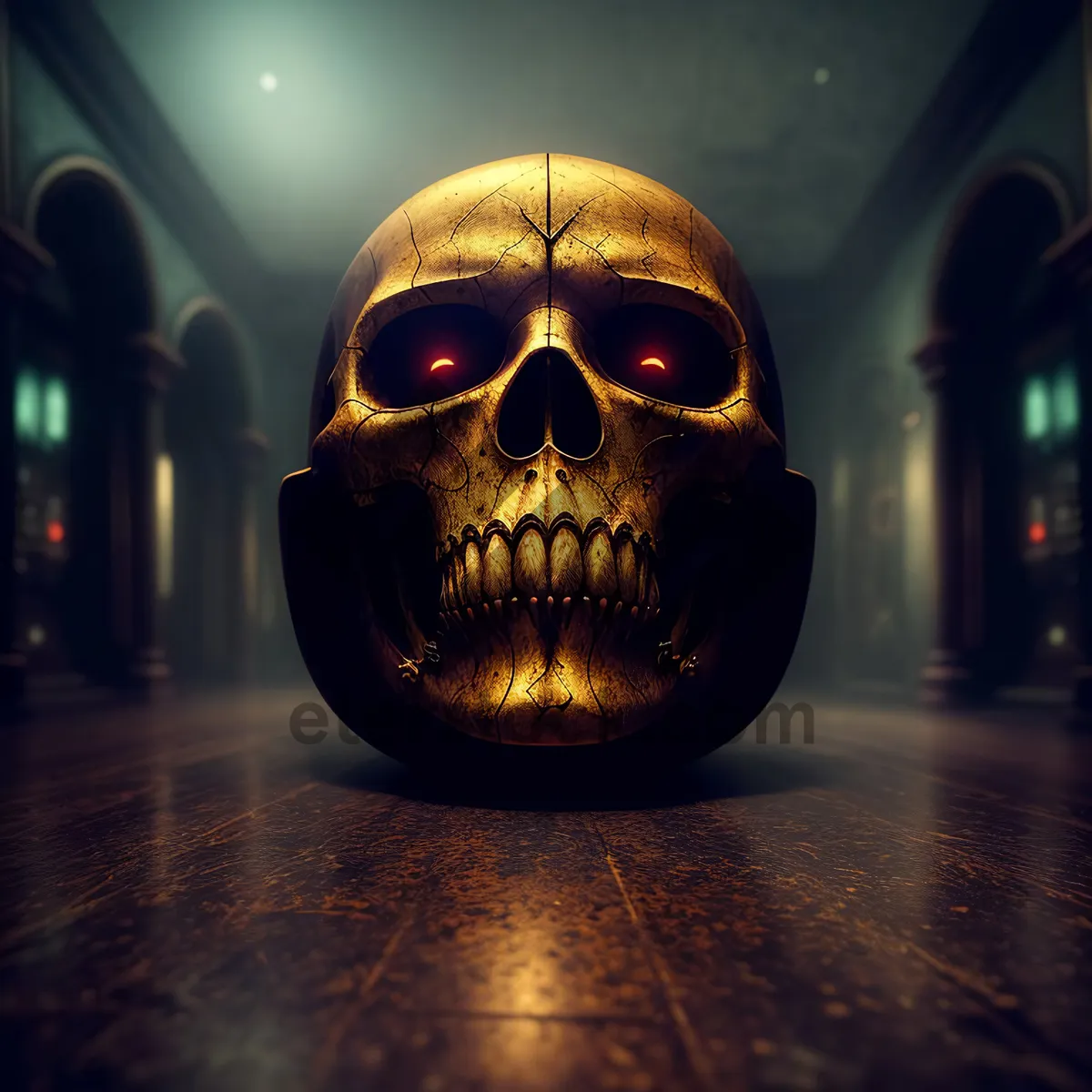 Picture of Frightful Jack-o'-Lantern Mask Illuminates Halloween Night