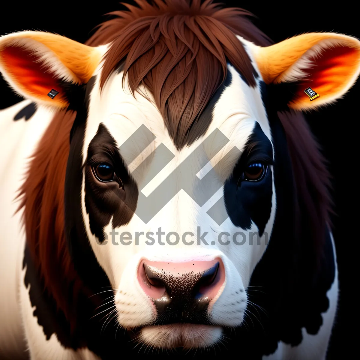 Picture of Rural Bovine Portrait in Meadow
