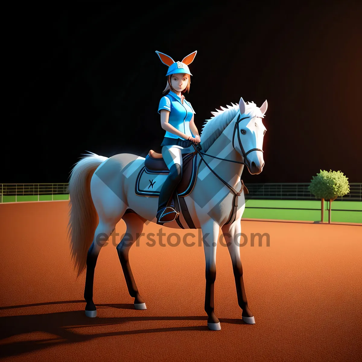 Picture of Thoroughbred horse rider in equestrian sport.