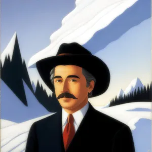 Confident male executive smiling in corporate office setting.