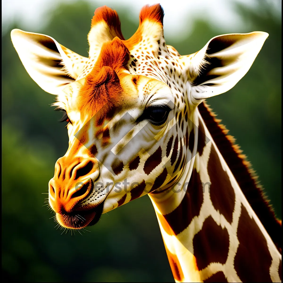 Picture of Striped Giraffe in South African Safari