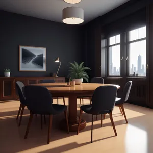 Modern Wood-Framed Living Room Interior with Comfy Sofa
