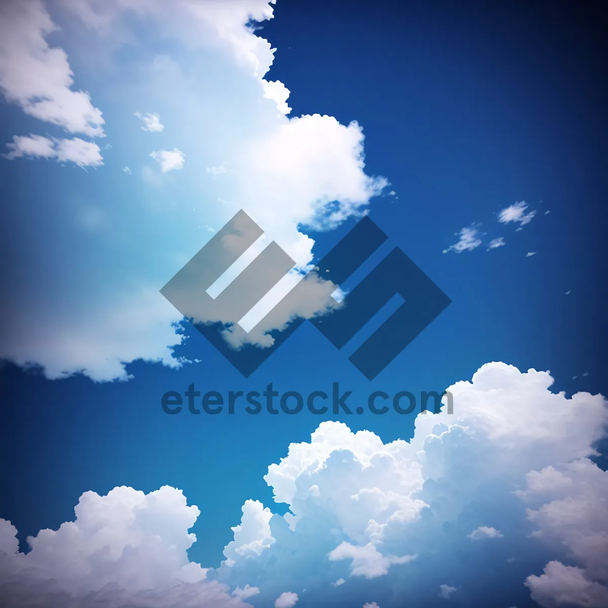 Picture of Vivid Summer Sky with Fluffy Clouds