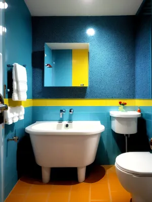 Luxurious modern bathroom with stylish interiors.