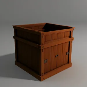 Open Brown Cardboard Storage Box with Furniture