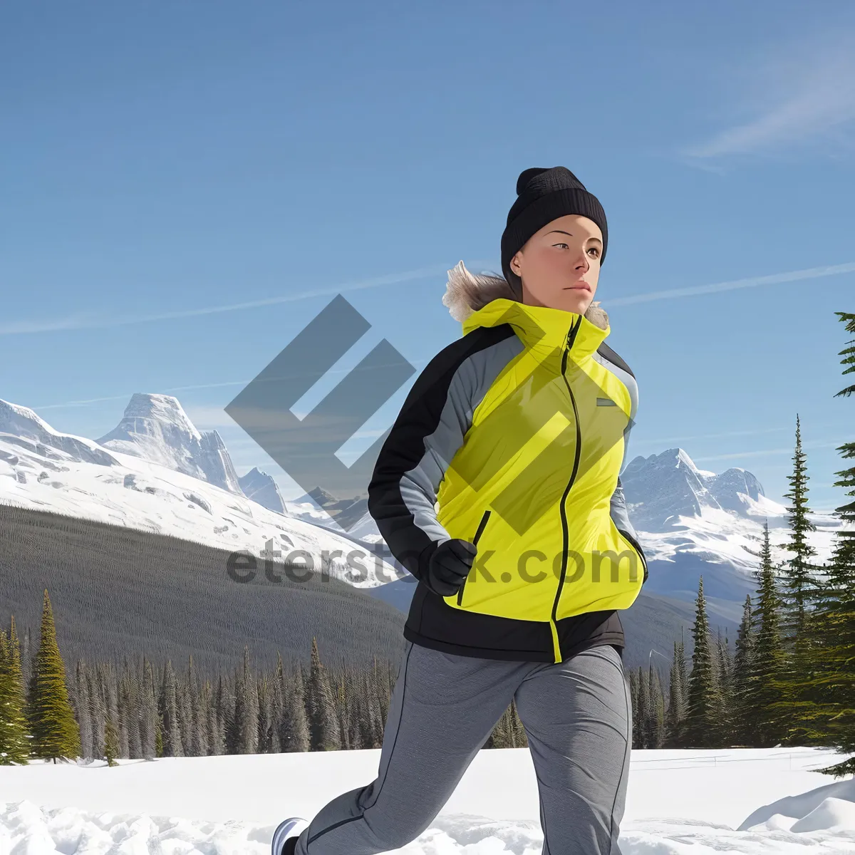 Picture of Winter Skier on Mountain Slope