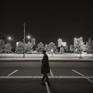 Urban Skyline Time-Lapse on Asphalt Road