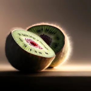 Juicy Kiwi Fruit Slice: Fresh and Healthy Tropical Snack