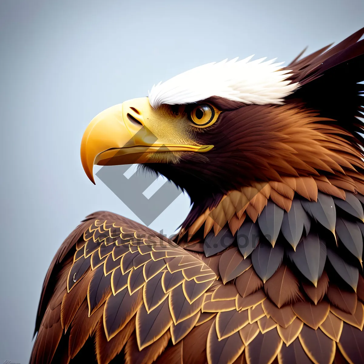 Picture of Yellow-eyed Eagle with Majestic Feathers