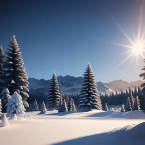 Snowy Evergreen Forest Landscape