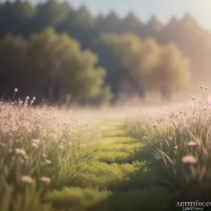 Sun-Kissed Wheat Field in the Countryside