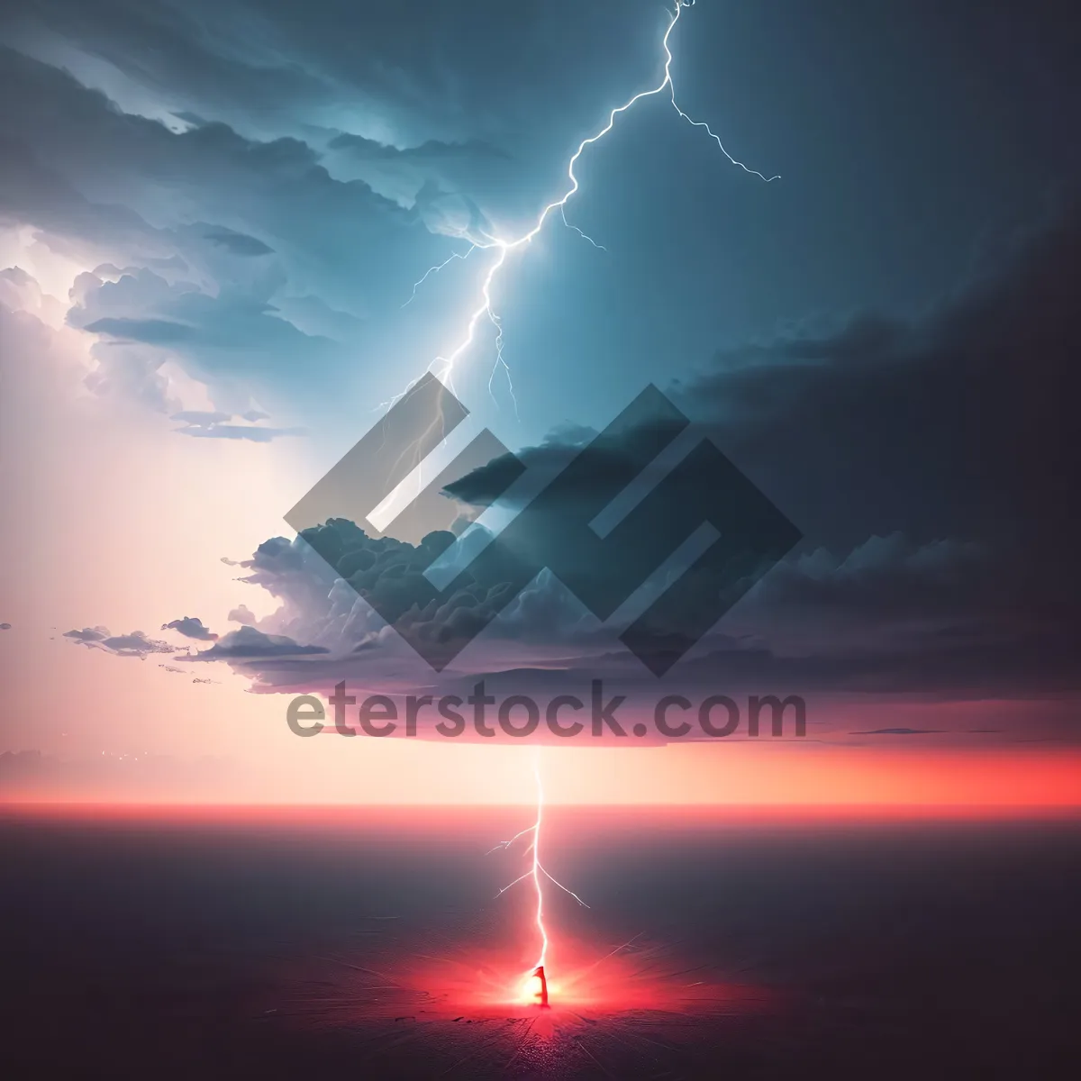 Picture of Vibrant Sky Illuminated by Celestial Lightning