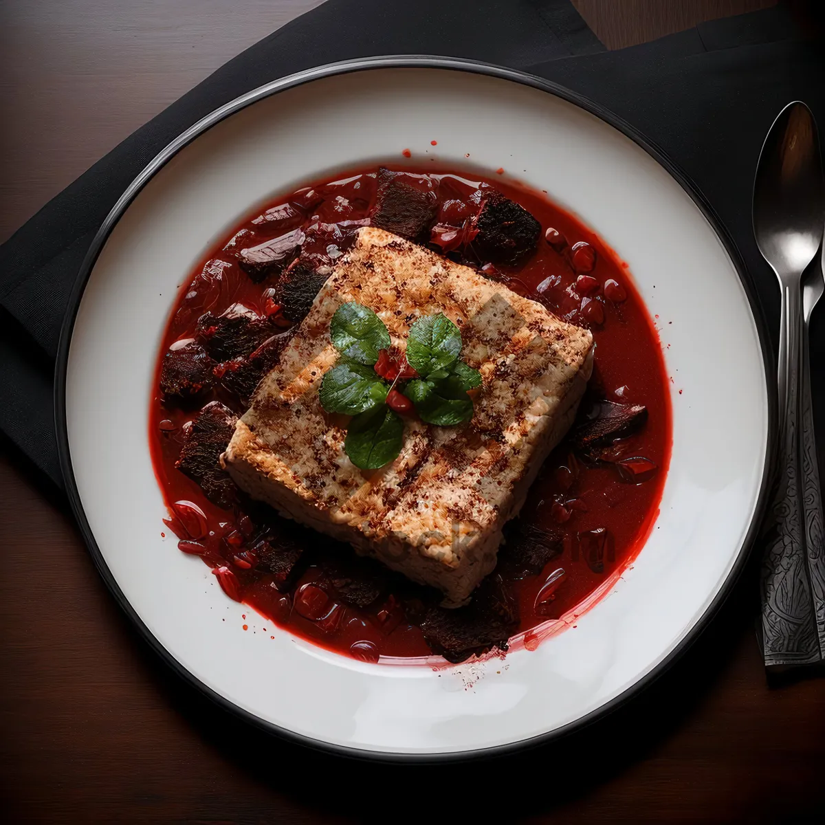 Picture of Delicious Grilled Steak with Beet Salad.