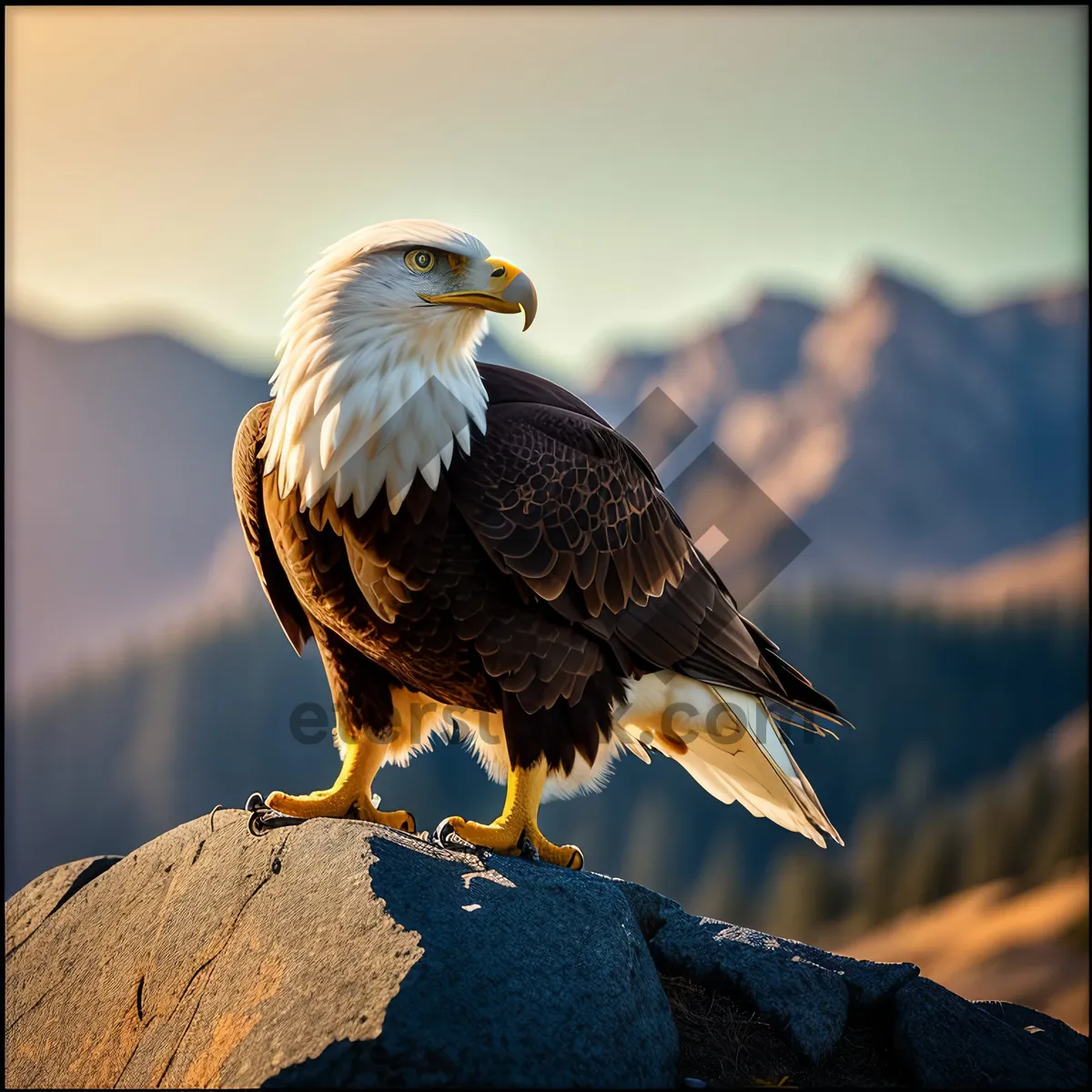 Picture of Bald Eagle: Majestic Hunter in Flight