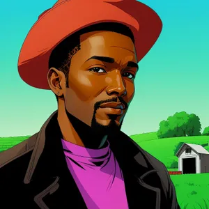 Professional Male Manager in Attractive Hat at Work