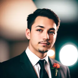 Confident male businessman in suit at office