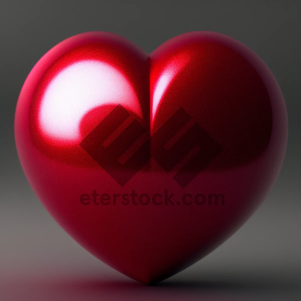 Picture of Shiny Glass Heart Button – Valentine's Love Symbol