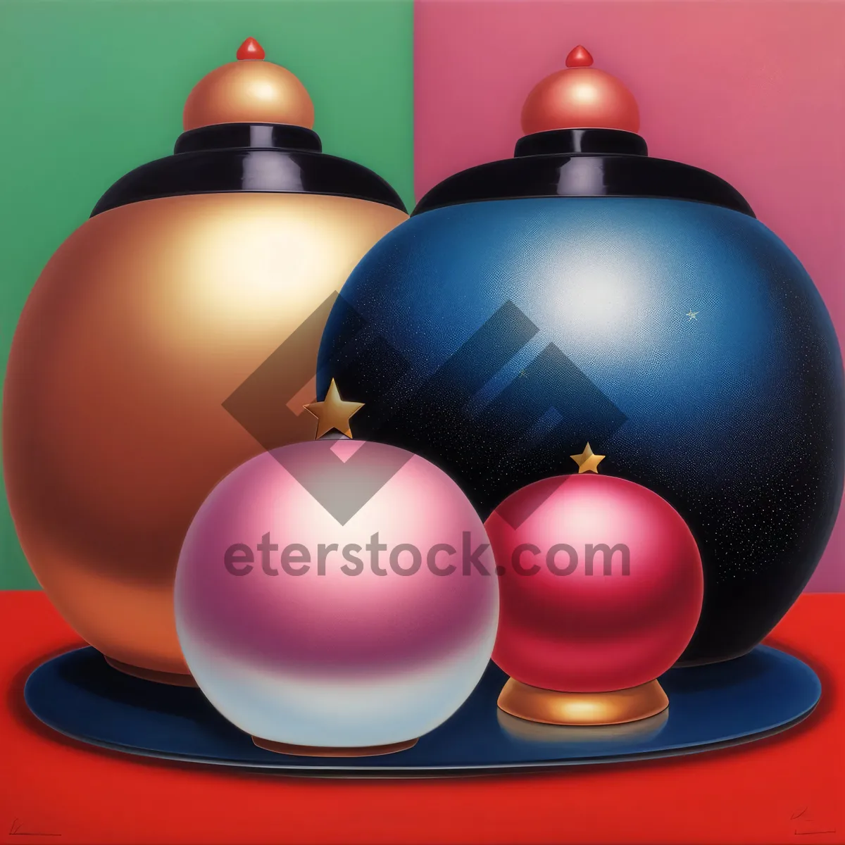 Picture of Sparkling Winter Celebration: Shiny Gold Bauble Ornaments