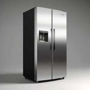 Modern 3D Render of Security System Refrigerator Door