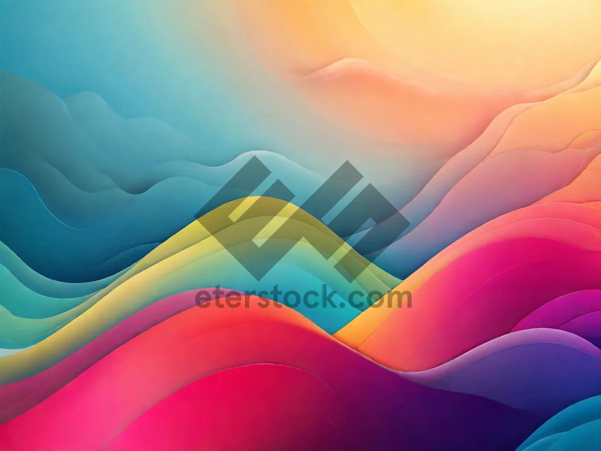 Picture of Colorful geometric fractal design with rainbow gradient texture