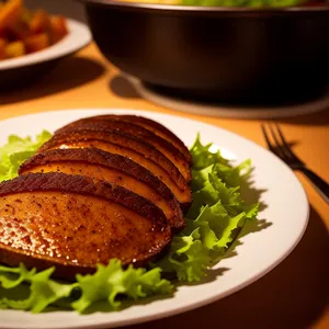 Grilled steak with fresh vegetable salad