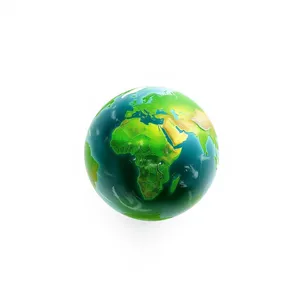 3D Globe Icon Symbol World Map