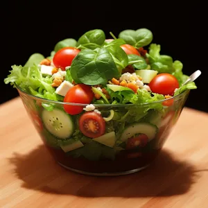 Fresh and Healthy Veggie Plate with Salad and Fruits