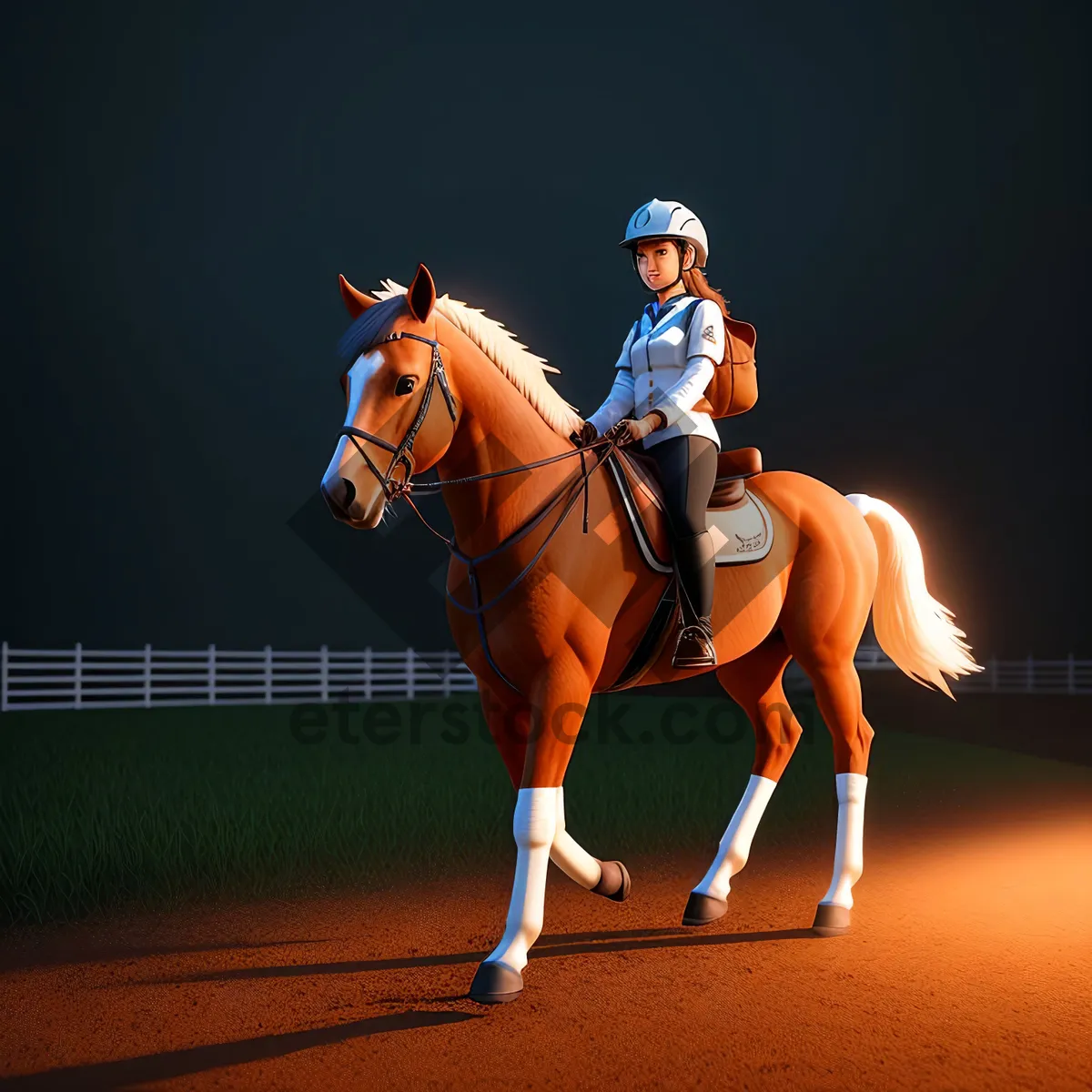 Picture of Sporting Equestrian: Polo Mallet and Horse