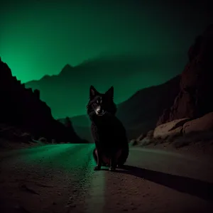 Adorable Black Fur Watchdog with Whiskers