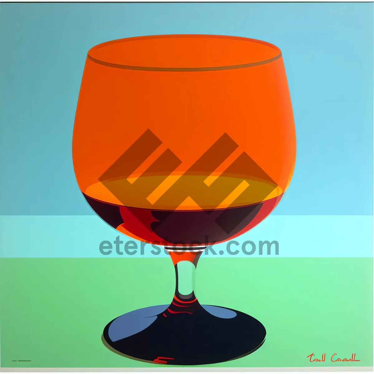 Picture of Party Celebration Wine Glass on Table