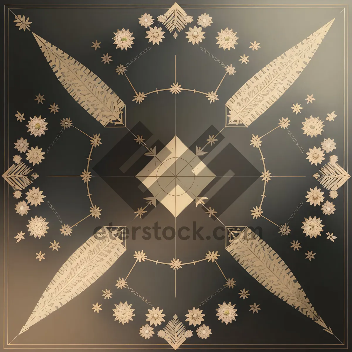 Picture of Frosty winter snowflakes in elegant symmetry