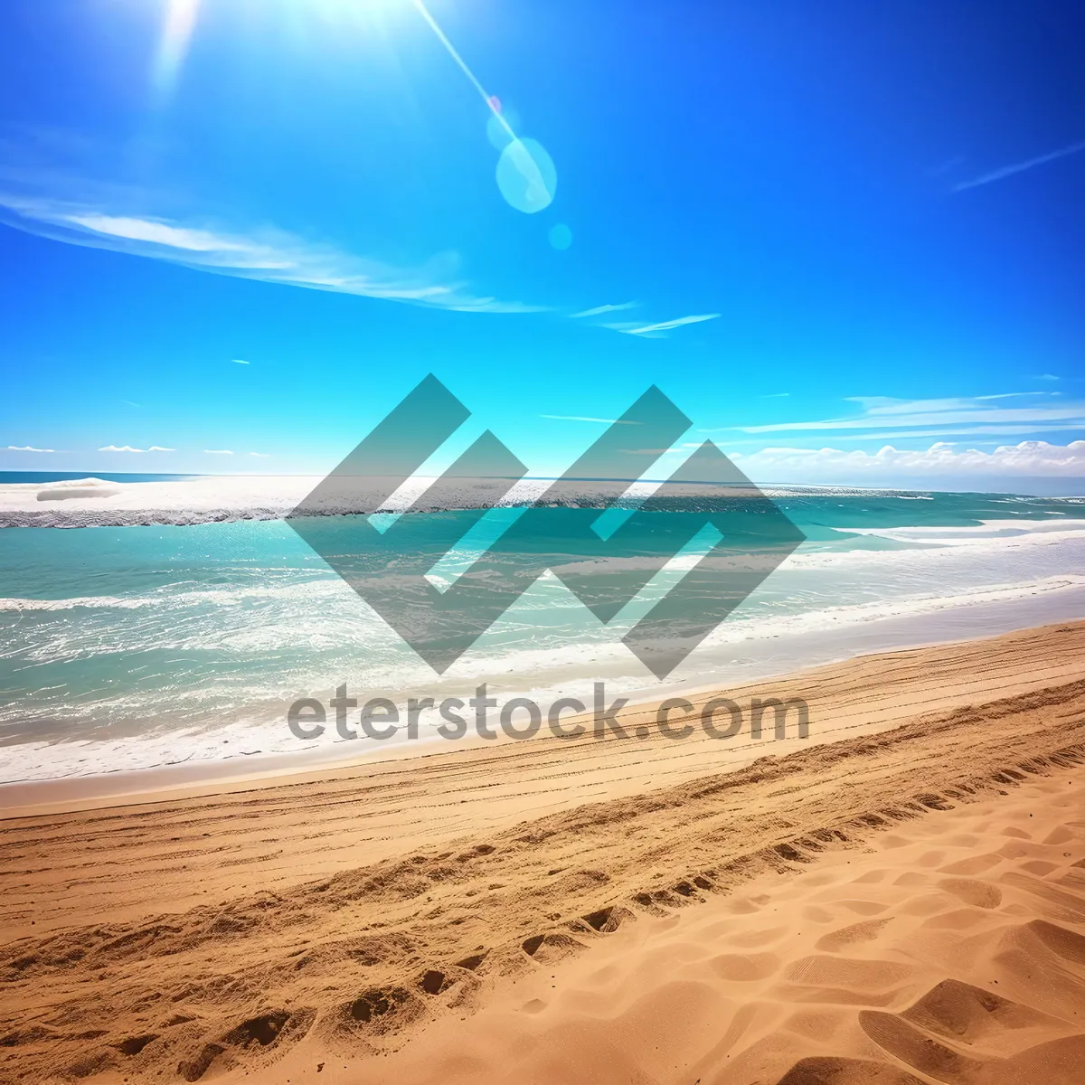 Picture of Turquoise Paradise: Tropical Beach Oasis with Clear Waves