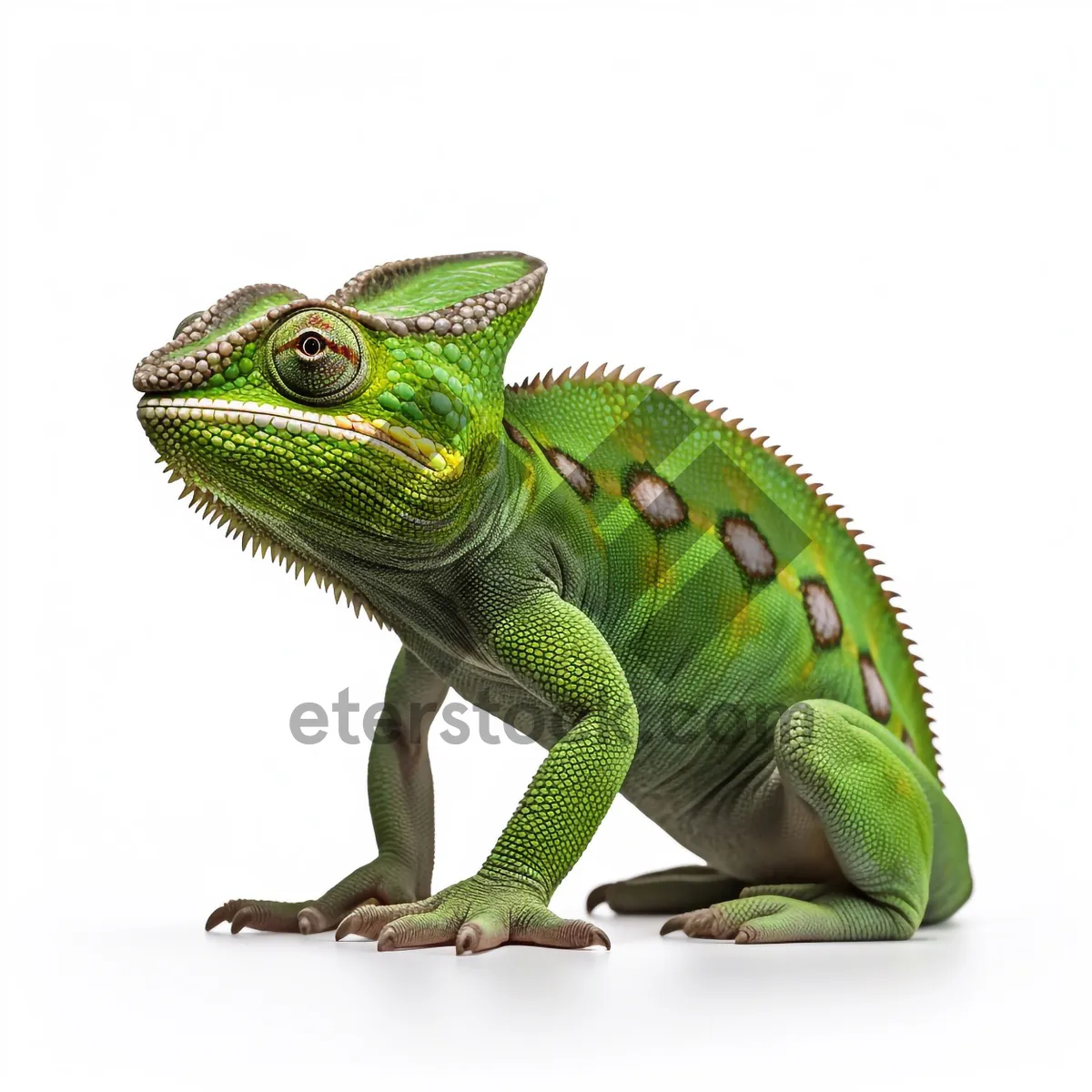 Picture of Green iguana with captivating reptilian eye