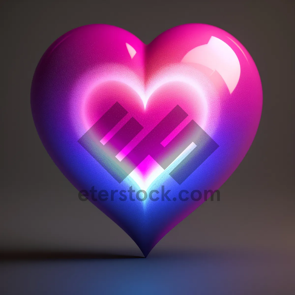 Picture of Valentine's Love Button - Pink Heart Shaped Icon