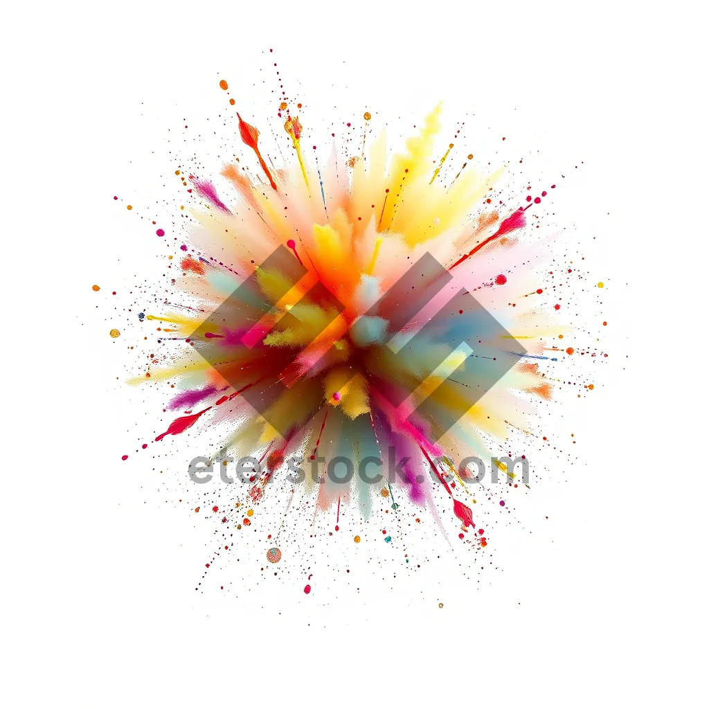 Picture of Colorful Floral Firework Explosion Lotus Pattern Design.