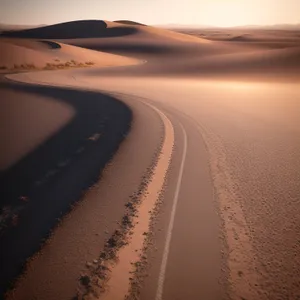 Endless Sands: Majestic Dune Landscape on Desert Highway