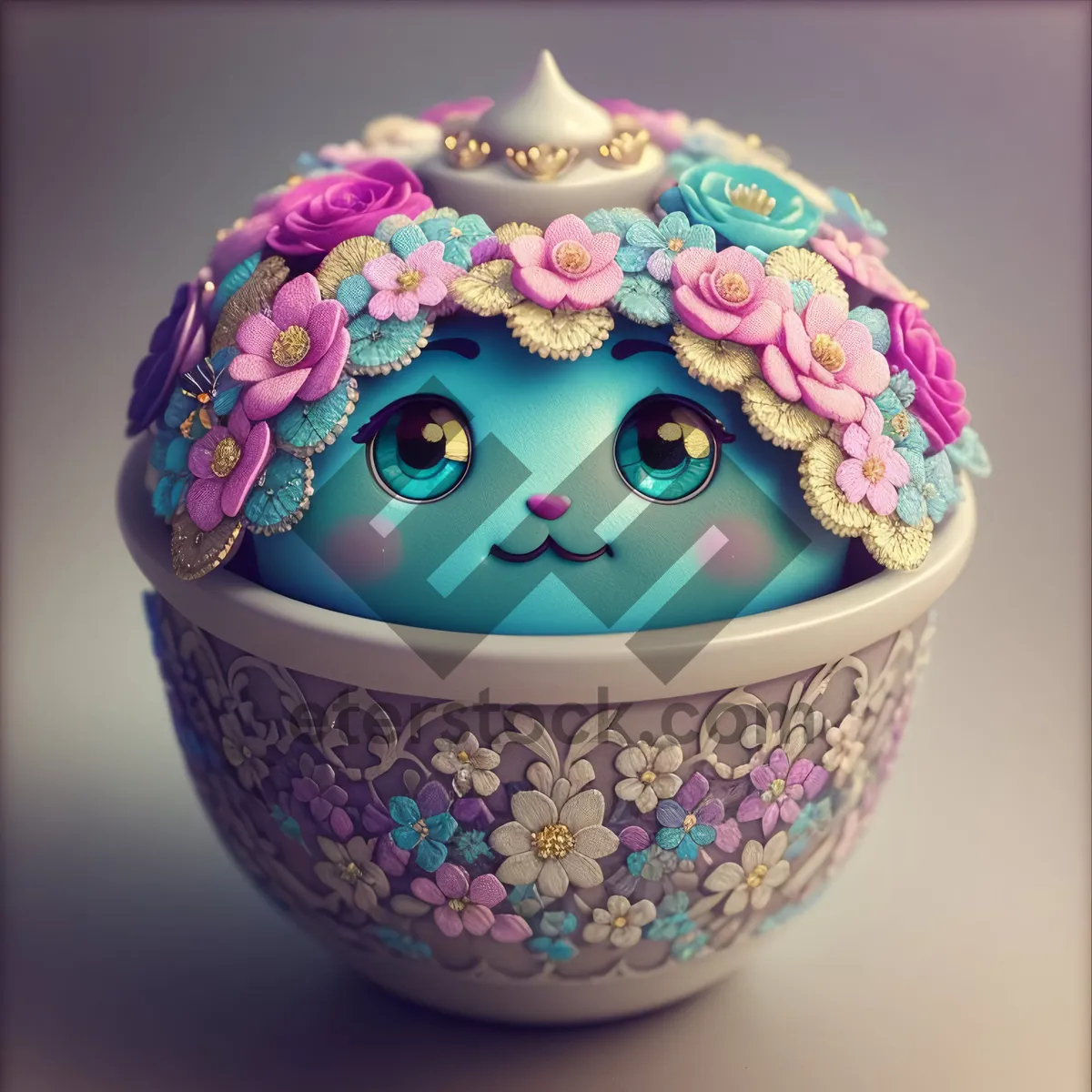 Picture of Colorful Candy-filled Easter Egg Vessel