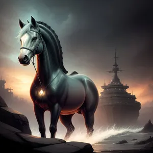 Majestic Equestrian Stallion Statue