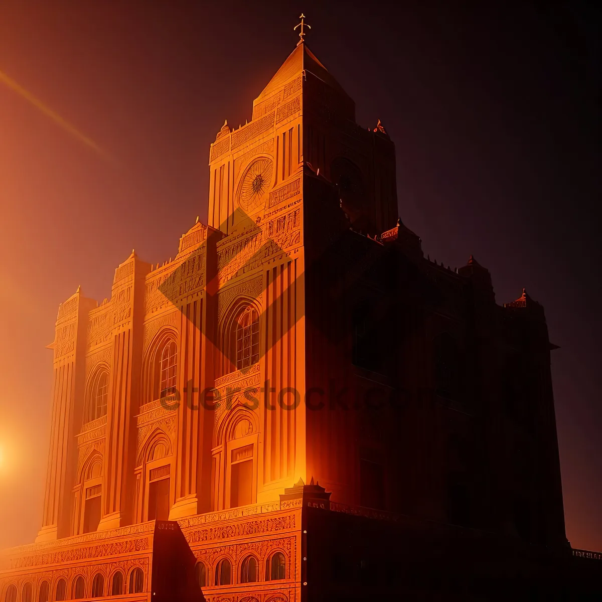 Picture of Iconic English Cathedral Tower at Sunset