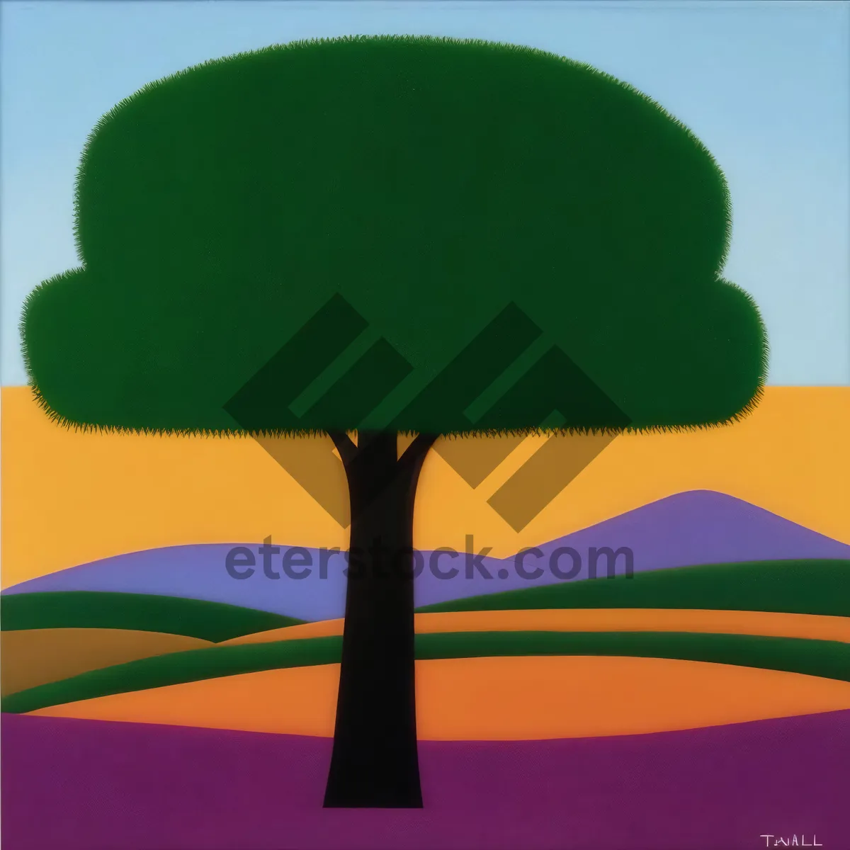 Picture of Abstract Sign Artwork: A Fusion of Shapes and Colors