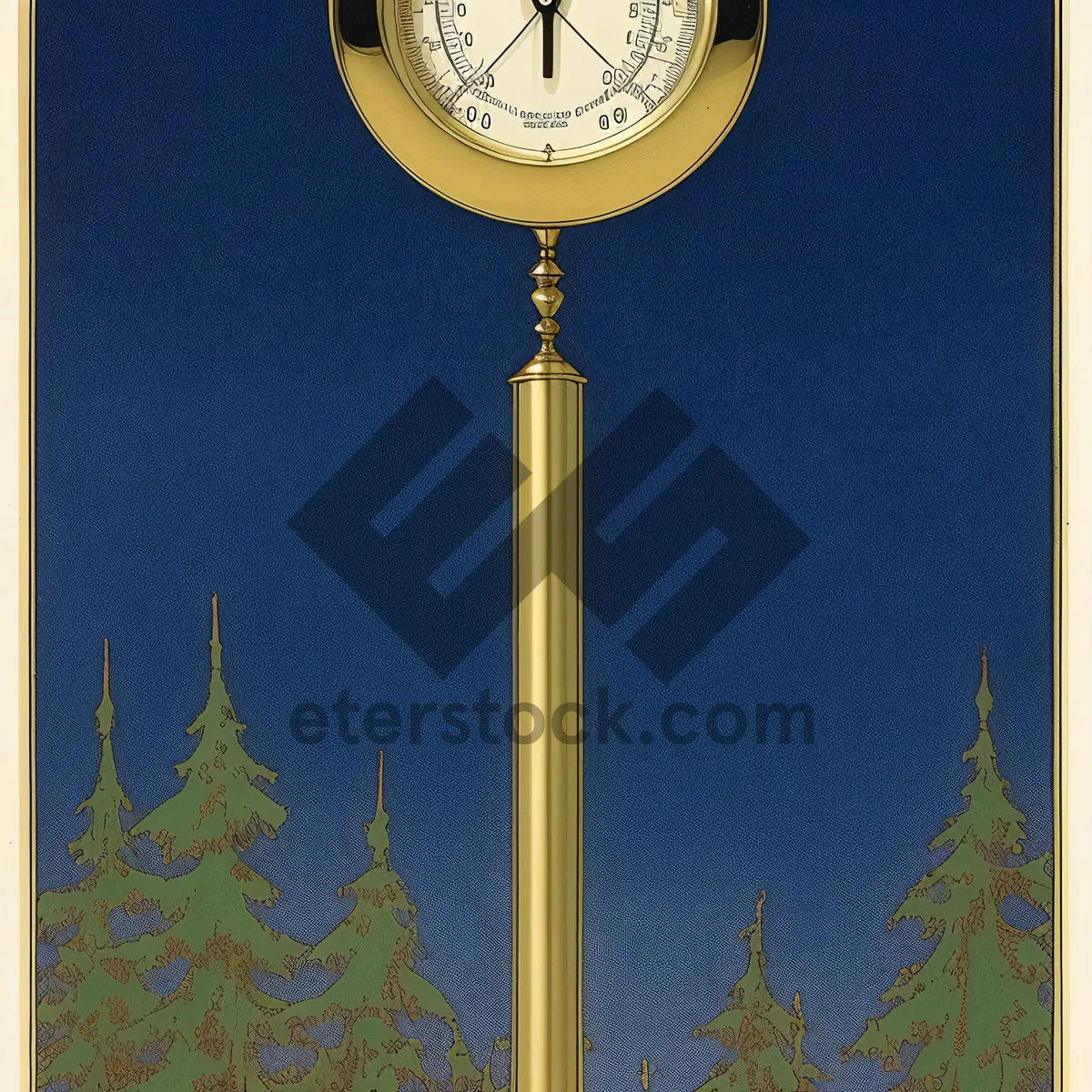 Picture of Vintage Hand-Crafted Analog Clock with Barometer