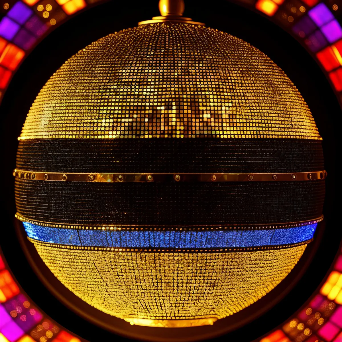 Picture of Retro Vinyl Jukebox: Colorful LED Patterned Backdrop