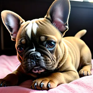 Cute Bulldog Puppy with Adorable Wrinkles