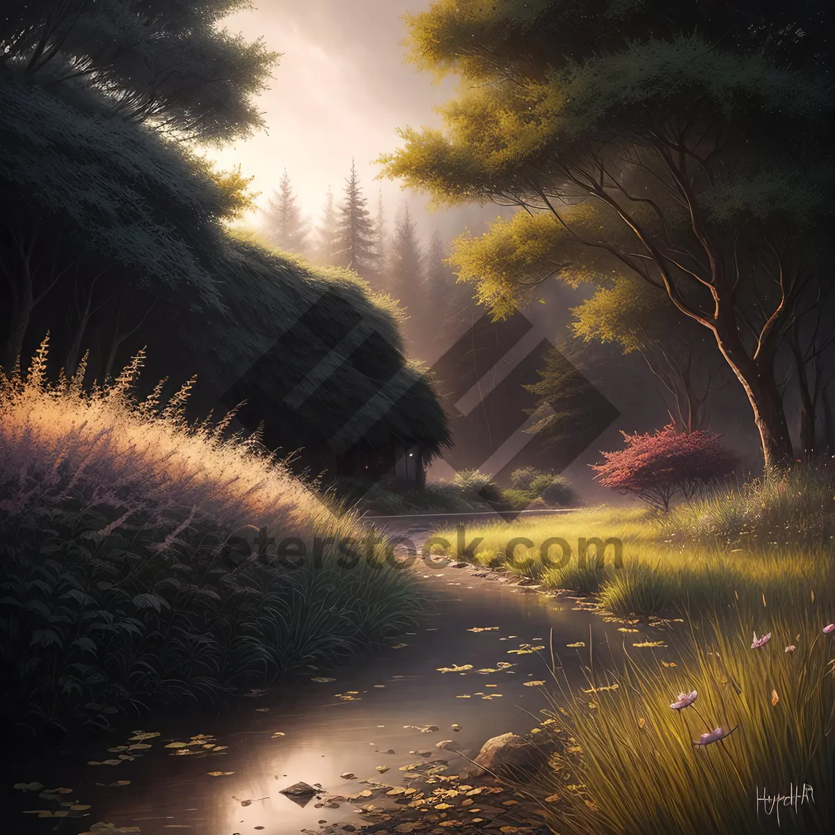 Picture of Serene Twilight: Majestic Glow Overwood