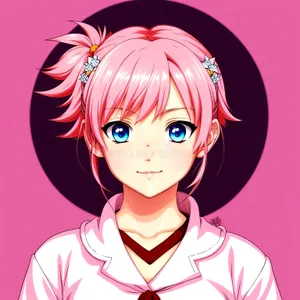 Fashionable Cartoon Model with Artistic Charm and Stylish Hair