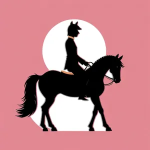 Dancing Man in Silhouette on Horseback: Equestrian Euphoria