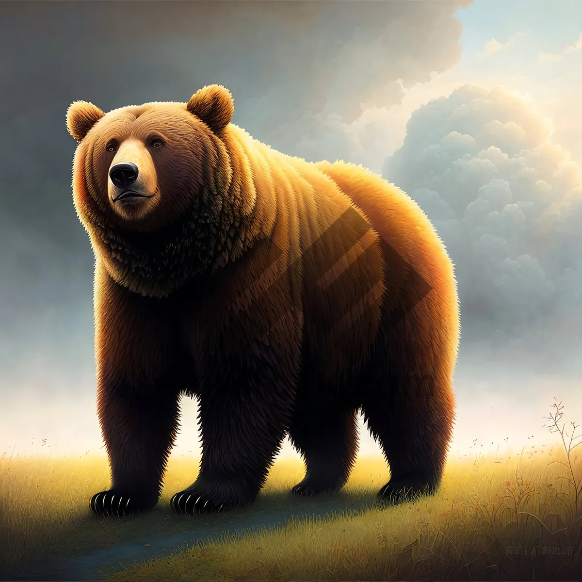 Picture of Cute Brown Bear in Menagerie